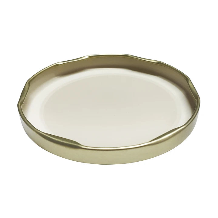 TAPA METÁLICA 82MM DORADA C/BOTÓN