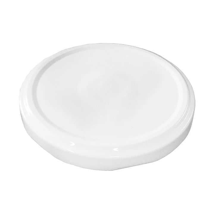 Tapa Metálica Blanca 82 mm con Botón