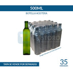 BOTELLA VIDRIO ACEITERA 500ml CUADRADA - PACK 35 UND.