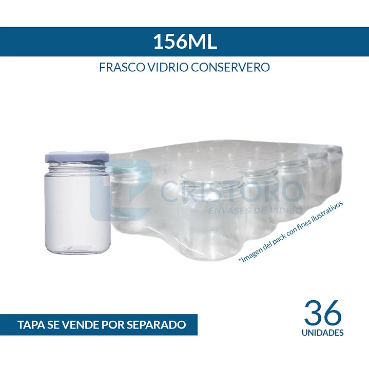 FRASCO VIDRIO CONSERVERO 156ml - PACK 36 UND.