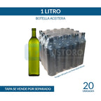 BOTELLA VIDRIO ACEITERA 1 Litro CUADRADA - PACK 20 UND.