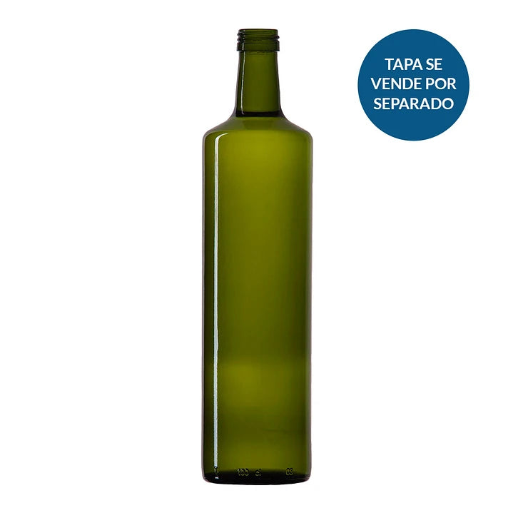 Botella de Vidrio Aceitera 1000 ml Verde Olivo Real – Pack 20 Unidades