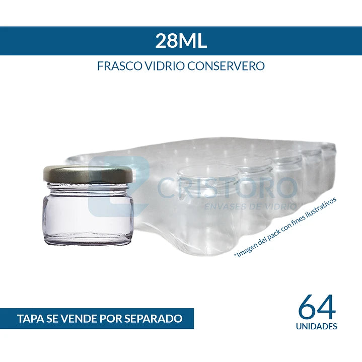 FRASCO CONSERVERO 28ml - PACK 64 UND.
