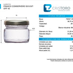 FRASCO CONSERVERO 28ml - PACK 64 UND.