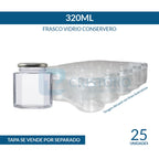 FRASCO VIDRIO CONSERVERO 6 CARAS 320ml - PACK 25 UND.