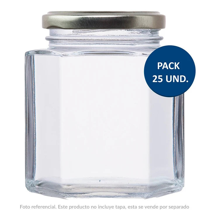 FRASCO VIDRIO CONSERVERO 6 CARAS 320ml - PACK 25 UND.
