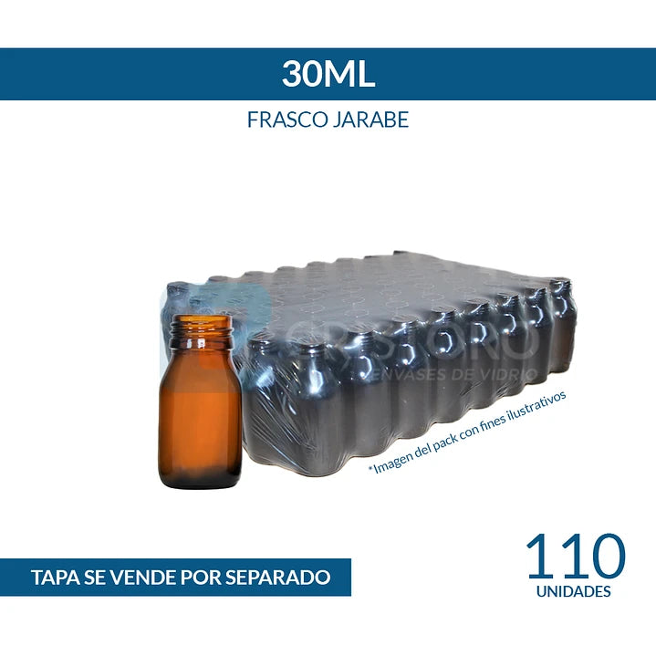 FRASCO VIDRIO CORRIENTE TIPO JARABE 30ml - PACK 110 UND