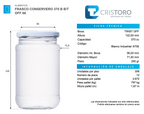 FRASCO VIDRIO CONSERVERO 370ml - PACK 28 UND.