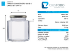 FRASCO VIDRIO CONSERVERO 6 CARAS 320ml - PACK 25 UND.